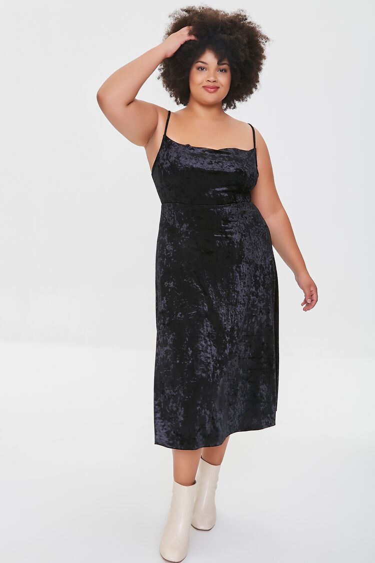 Plus Size Crushed Velvet Dress