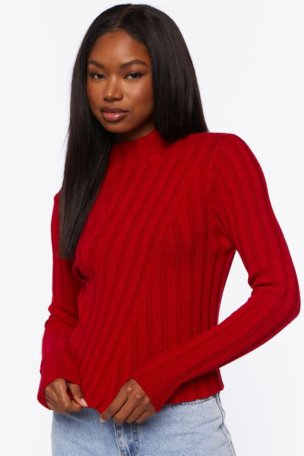 Ribbed Mock Neck Sweater 1806