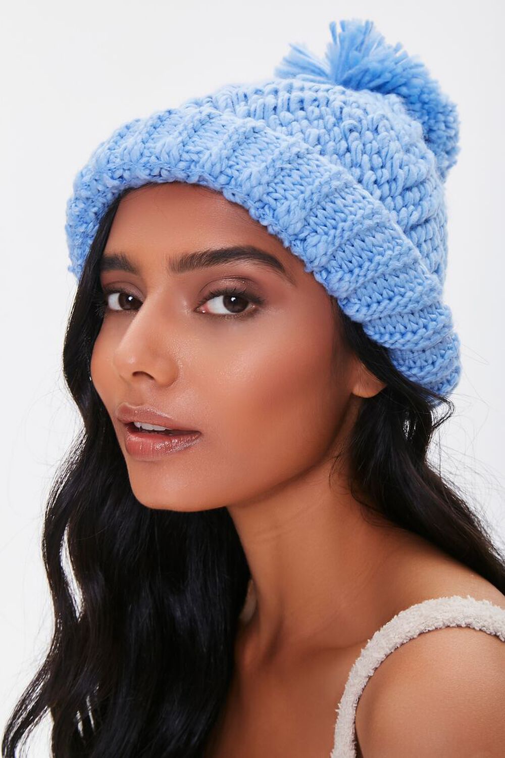 Chunky Knit Pom Pom Beanie