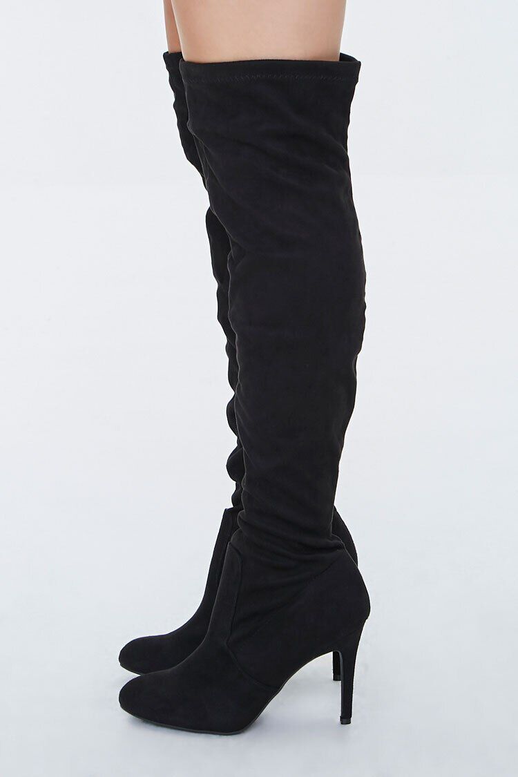 black over the knee stiletto boots