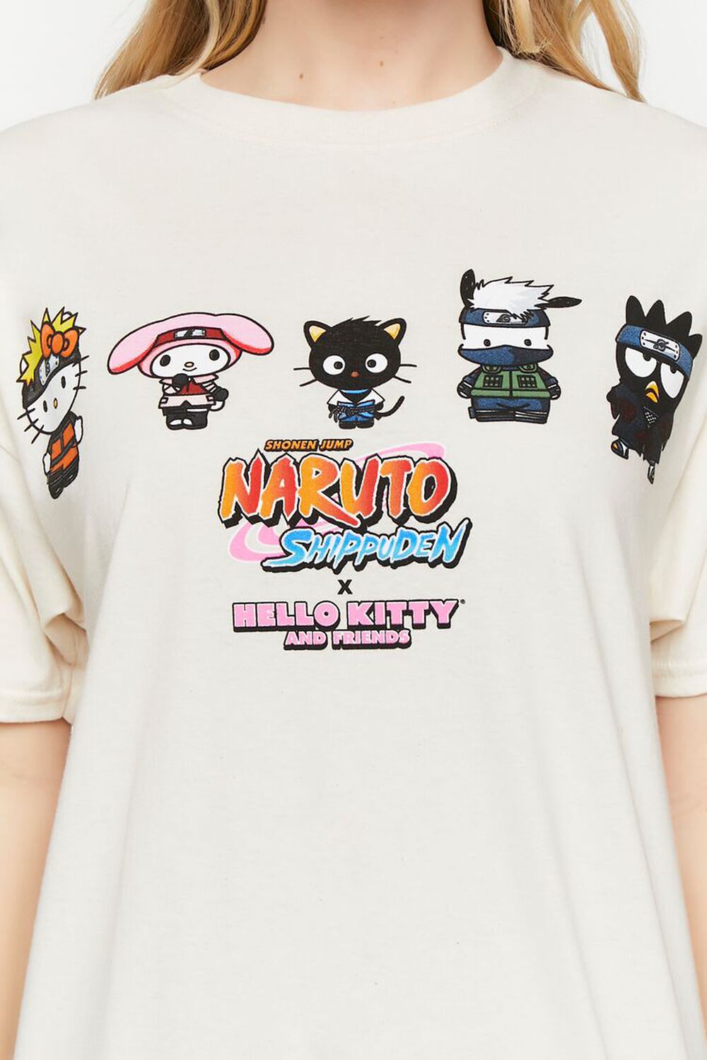 Naruto Shippuden X Hello Kitty And Friends Group Tie-Dye Girls T-Shirt Plus  Size