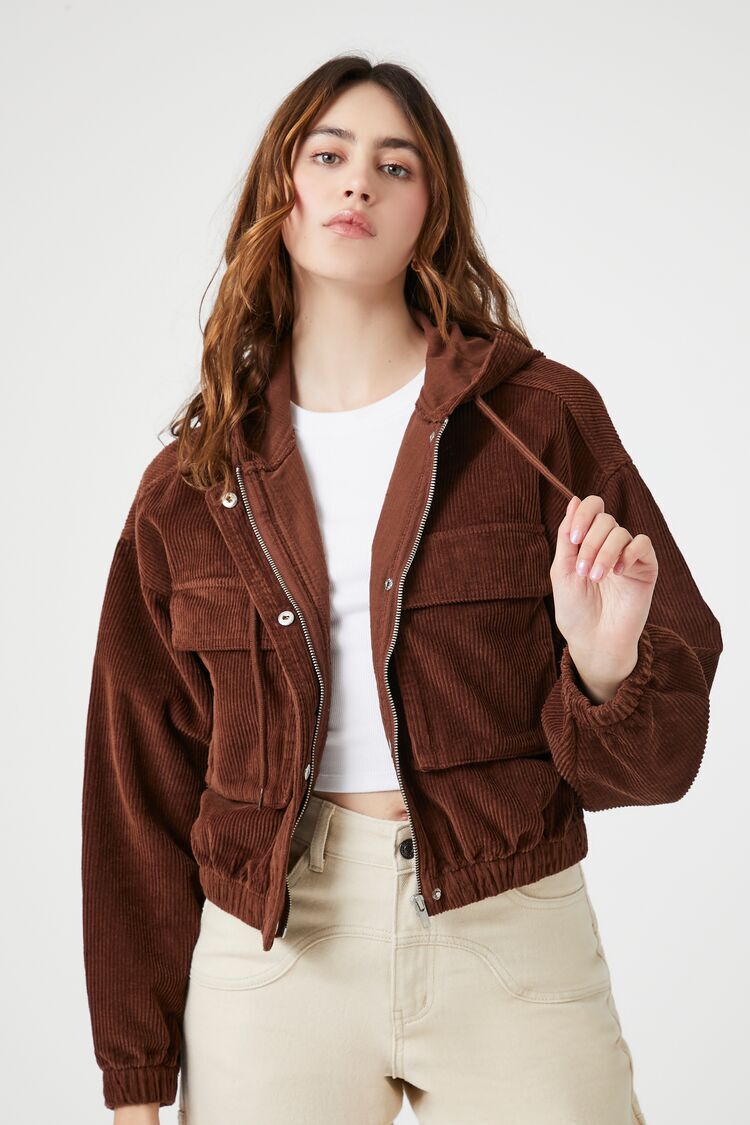 Corduroy Cropped Hoodie