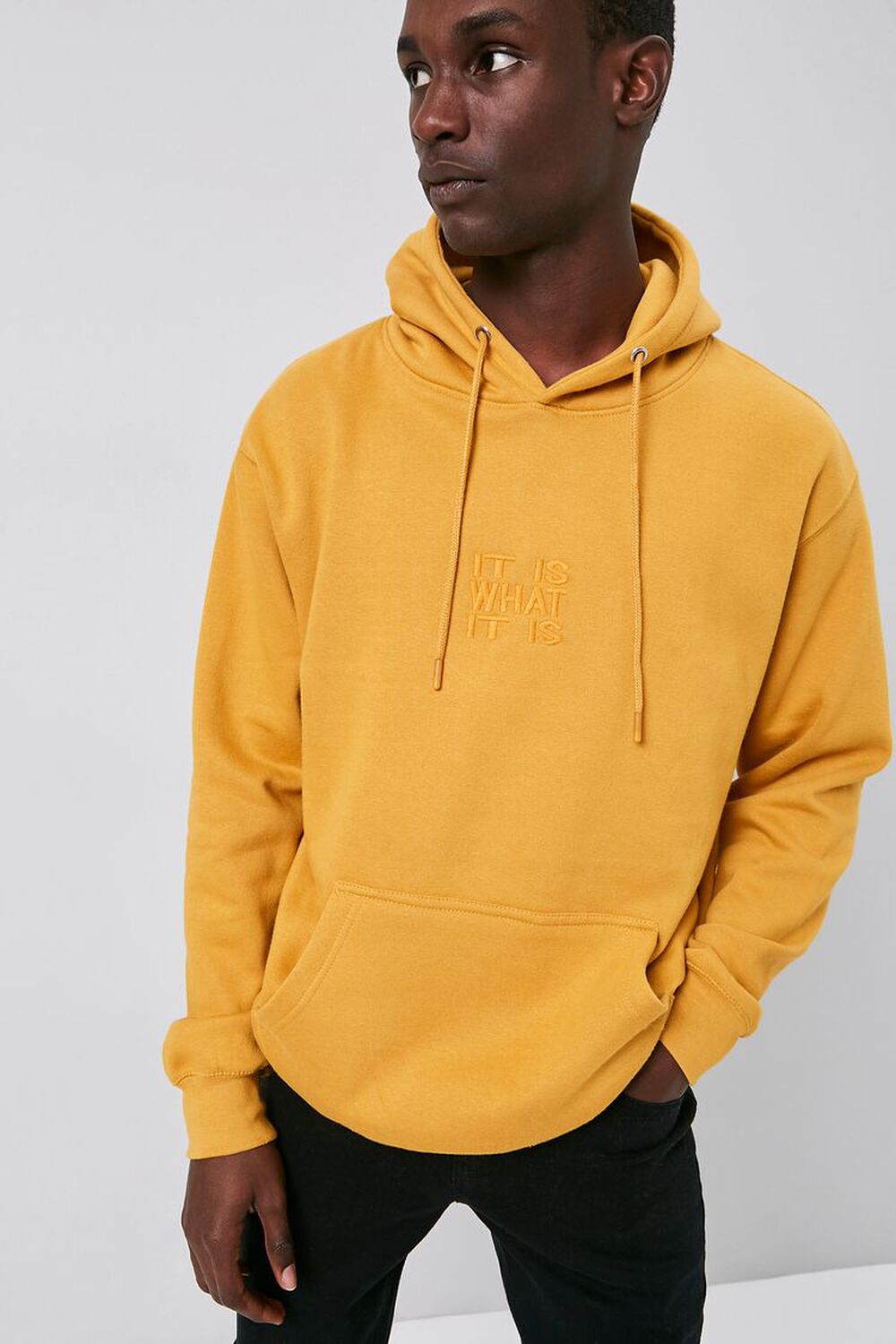 It Is What It Is Embroidered Graphic Hoodie