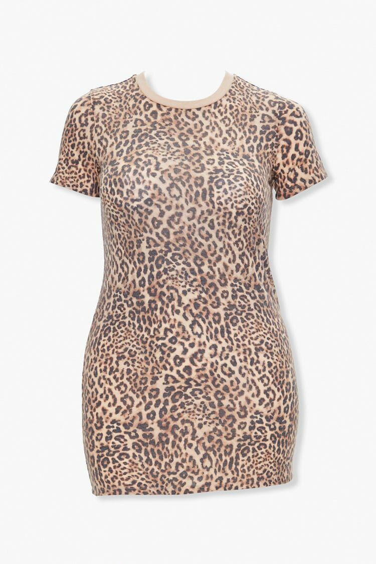 animal print t shirt dress