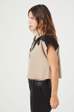 Forever 21 Pieced Colorblock Oxford Shirt, $17