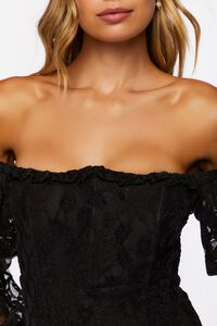 BLACK Lace Off-the-Shoulder Mini Dress, image 5