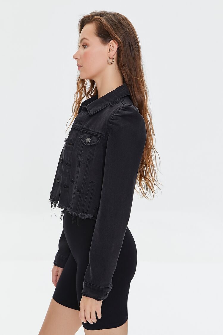 Ladies Size 16 River Island Black Puff Sleeve Denim Jacket Sold Out Bnwt |  eBay