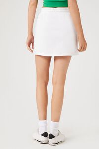 WHITE Fleece Drawstring Mini Skirt, image 4