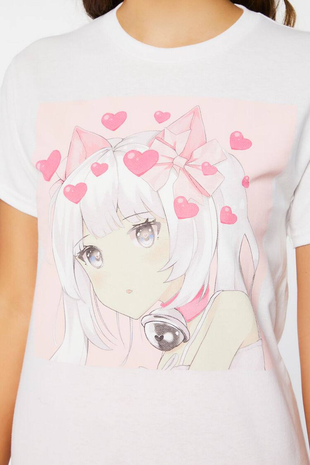 LOS ANGELES Tee With Anime Girl And Lettering