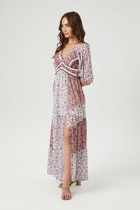 PINK/MULTI Ditsy Floral M-Slit Maxi Dress, image 2