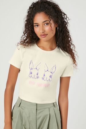 ZARA PINK BUNNY T-SHIRT GRAPHIC PRINT