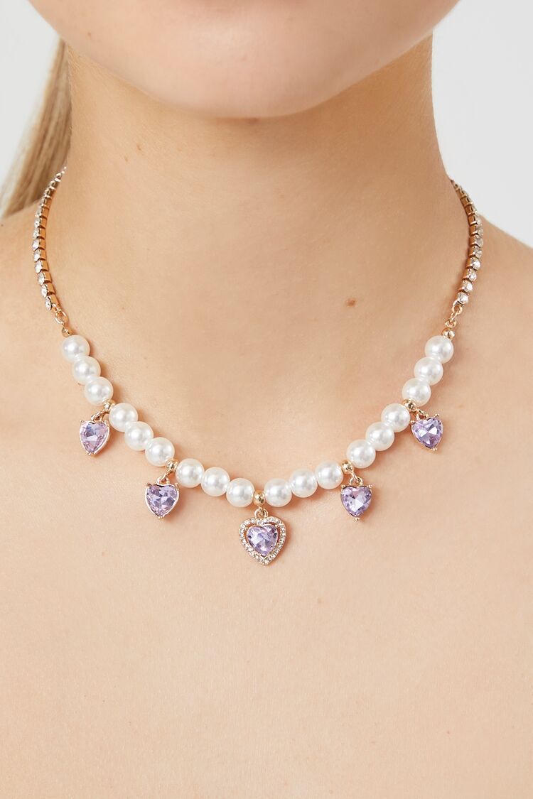 Shop Heart Red Garnet Gemstone Necklace with Diamonds in 18K Rose Gold  Online