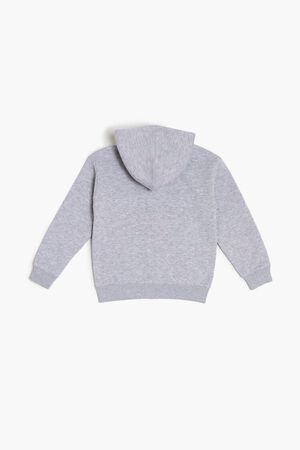 Forever 21 Women's Floral Print Zip-Up Hoodie Sweatshirt in Charcoal Grey Medium | F21