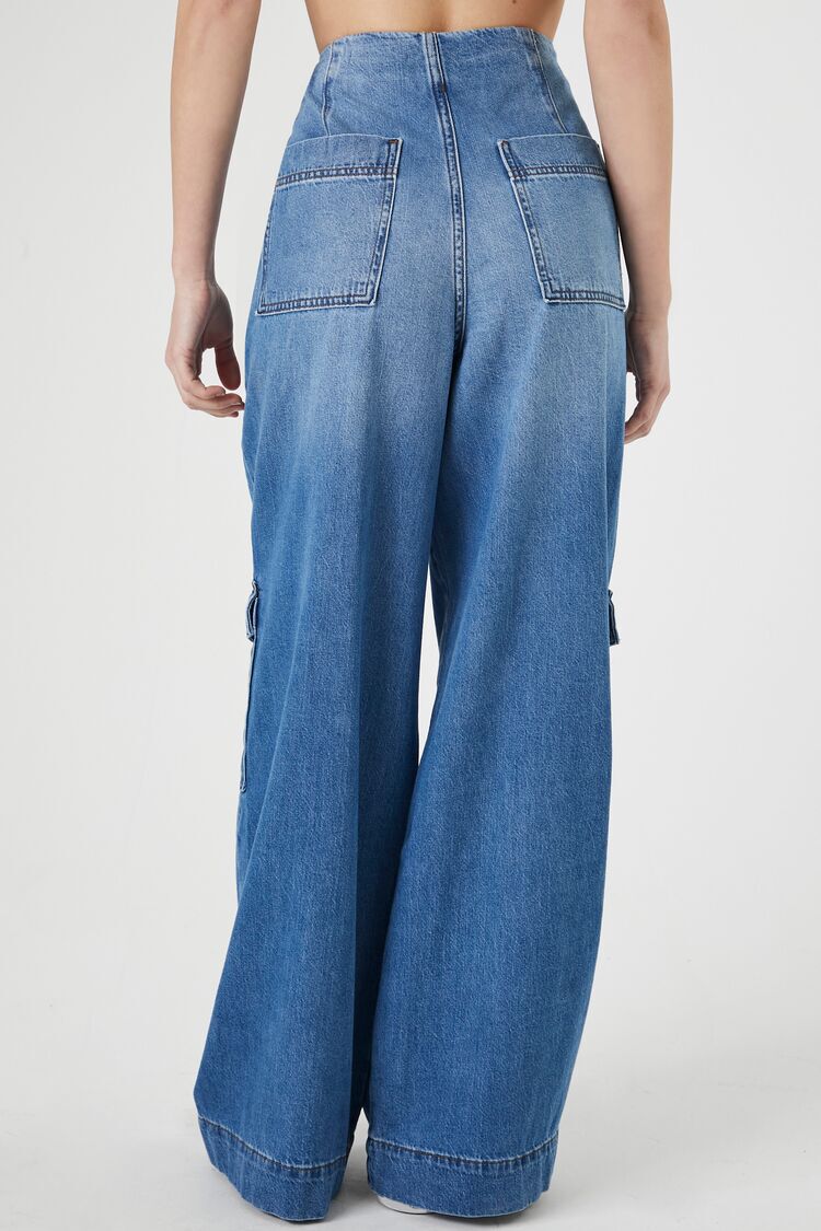 High-Rise Wide-Leg Cargo Jeans