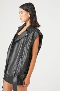 BLACK Faux Leather Moto Vest, image 2