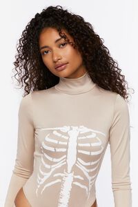 TAUPE/WHITE Skeleton Graphic Bodysuit, image 5