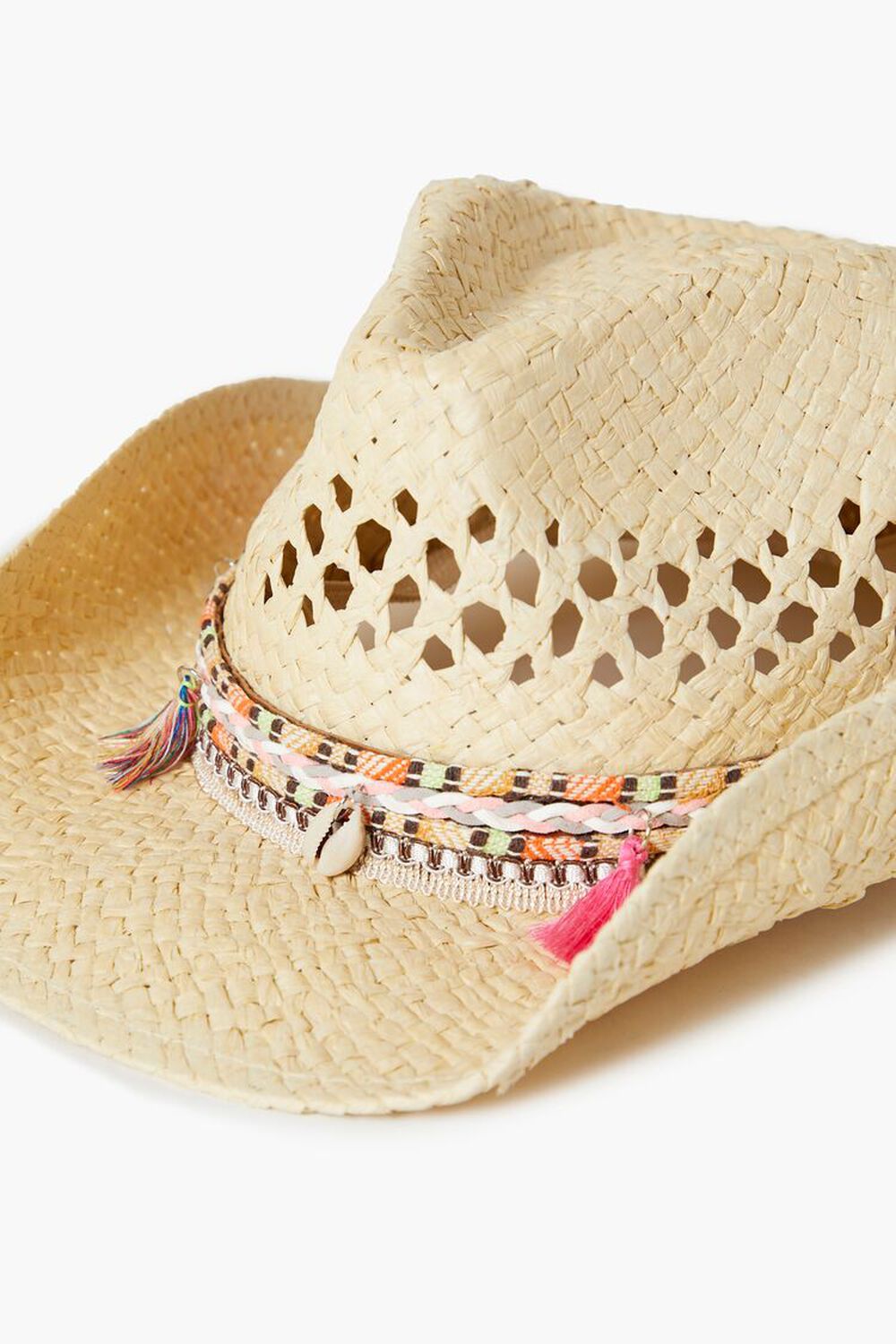 Khaki Cowgirl Beach Hat with Shells