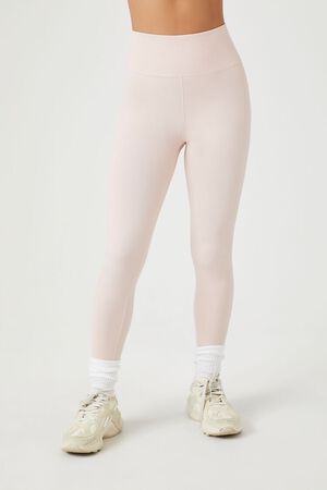 Womens Cotton Plus Size Leggings Light Pink 2X