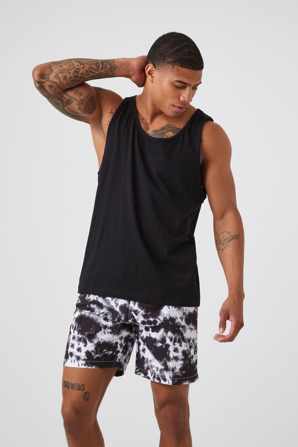 BLACK/WHITE Cloud Wash Swim Trunks, image 1