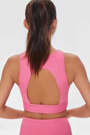 New Forever 21 X Juicy Couture Pink Ribbed Sports Bra Top Size M