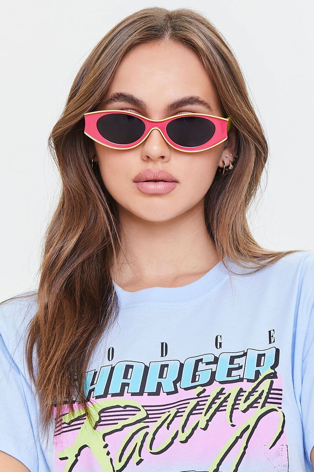 Colorblock Oval Sunglasses 