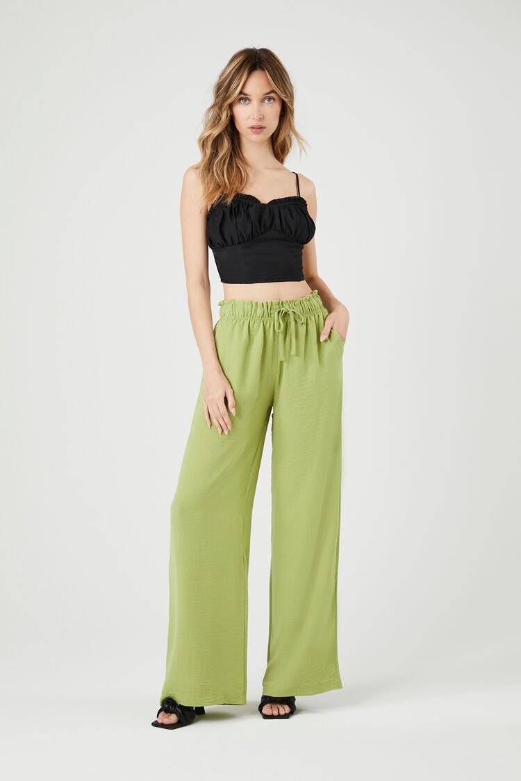 Olive Wide-leg Pants | Forever 21