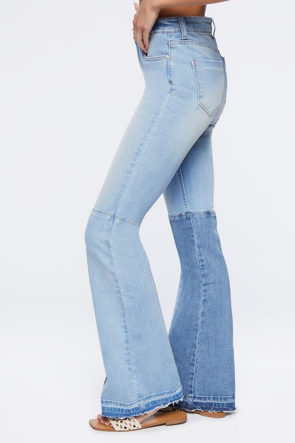 Patchwork High-Rise Flare Jeans