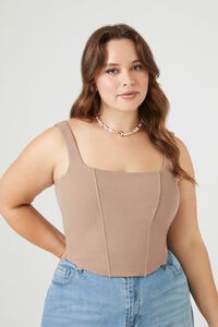 ASH BROWN Plus Size Corset Crop Top, image 1