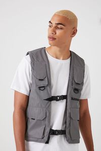 GREY Reflective Utility Cargo Vest, image 1