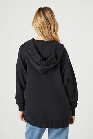 Forever 21 Women Sweatshirt Small Black Hoodie Cropped Batman Rhinestones  READ