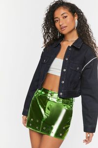 NEON GREEN Metallic Micro Mini Skirt, image 1