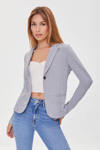 HEATHER GREY Notched Single-Breasted Blazer, image 1