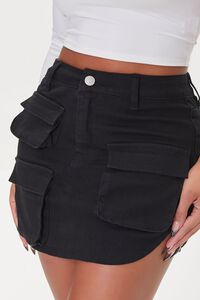 BLACK Twill Cargo Mini Skirt, image 6