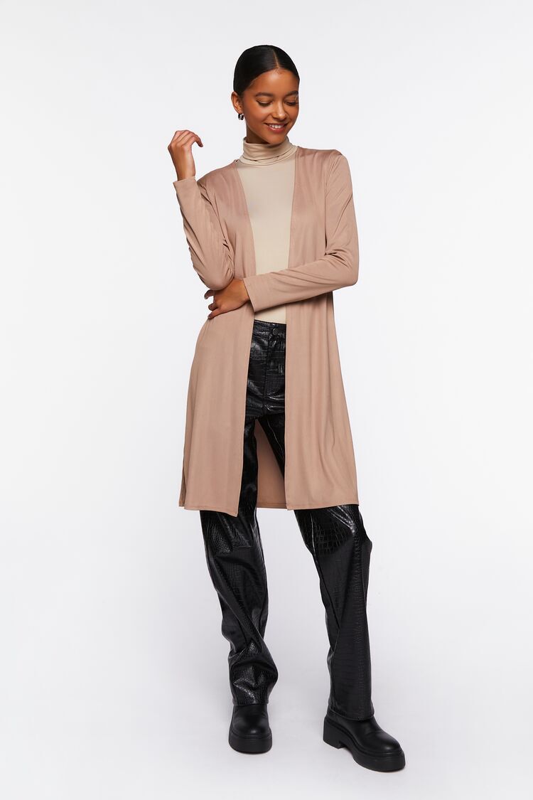 T/Wgabardine Front drape hoodie cardigan-