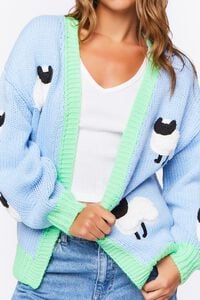 LIGHT BLUE/MULTI Sheep Embroidered Cardigan Sweater, image 5