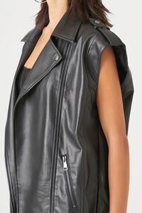 BLACK Faux Leather Moto Vest, image 5