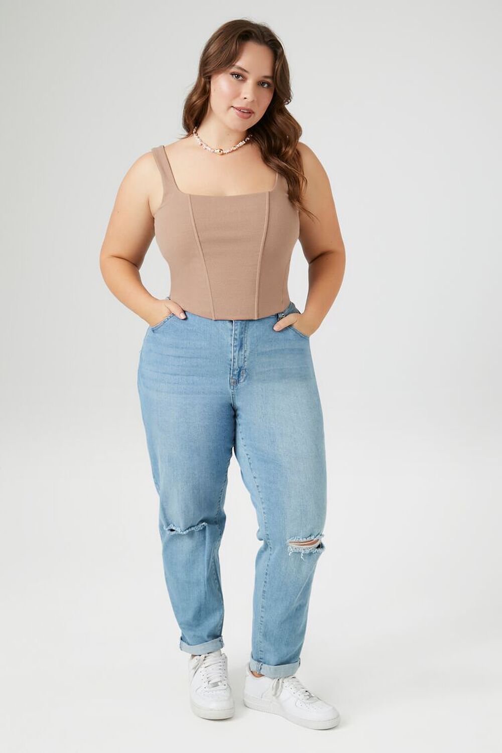 ASH BROWN Plus Size Corset Crop Top, image 4