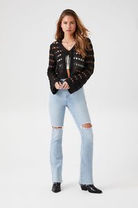 BLACK Bell-Sleeve Cardigan Sweater, image 4