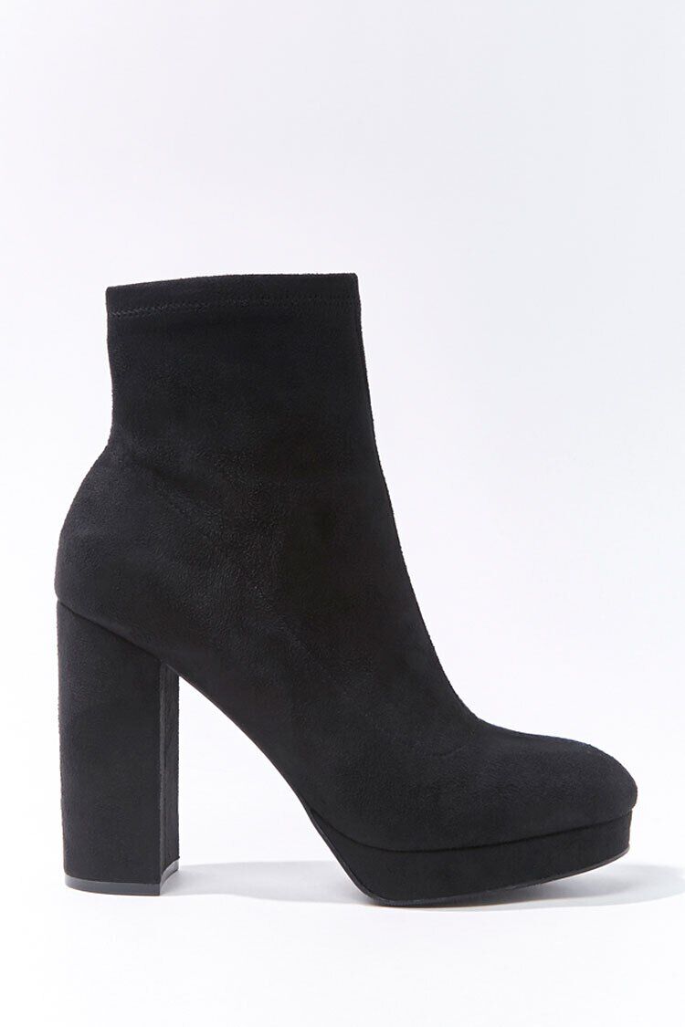 chunky heel suede boots