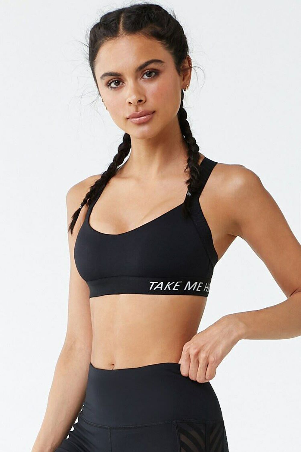 Medium Impact Take Me Higher Graphic Knit Sports Bra 