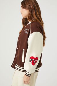 BROWN/MULTI New York Varsity Letterman Jacket, image 2