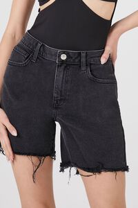 BLACK Recycled Cotton Baggy Denim Shorts, image 6