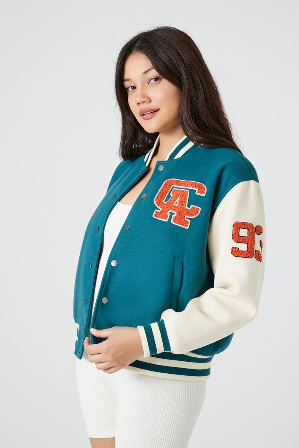 Forever 21 Women's Chicago Varsity Letterman Jacket in Brown, XL | Back to School Essentials | F21