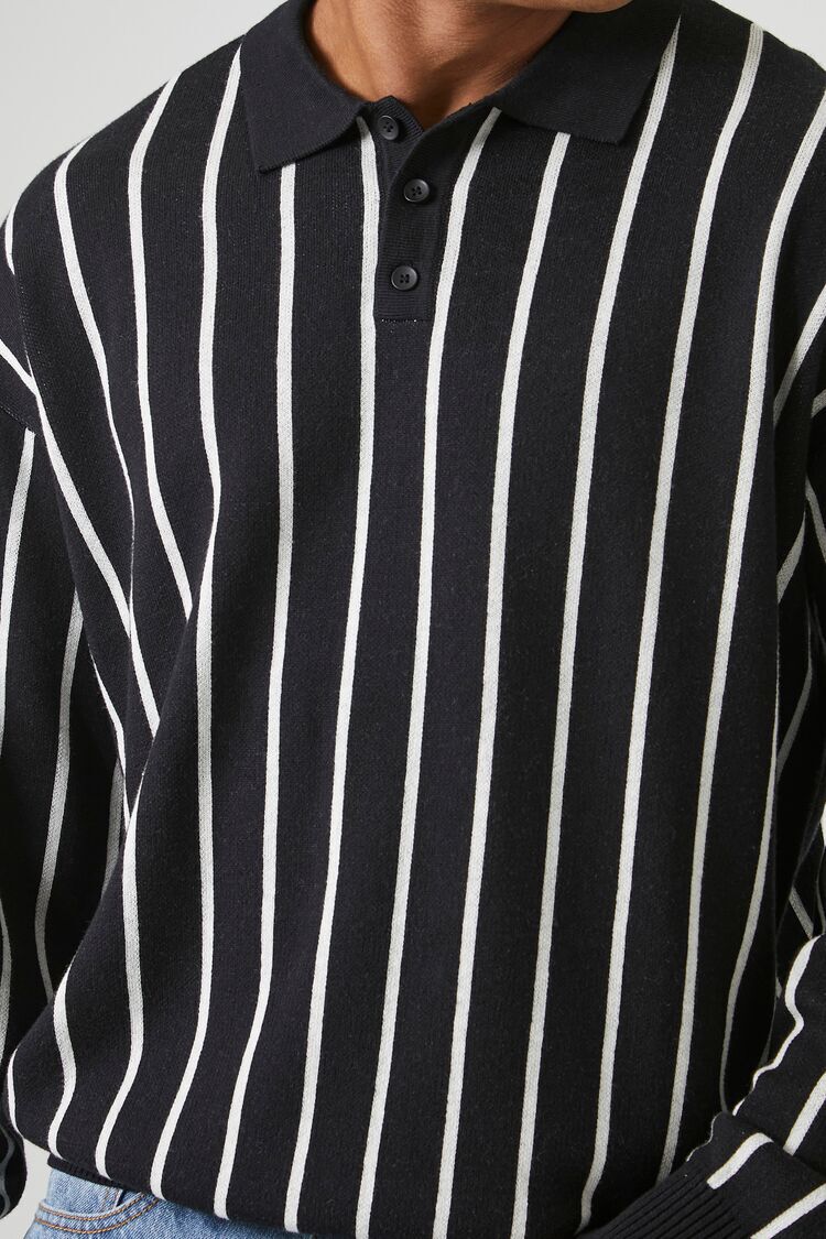 Striped Long-Sleeve Polo Shirt