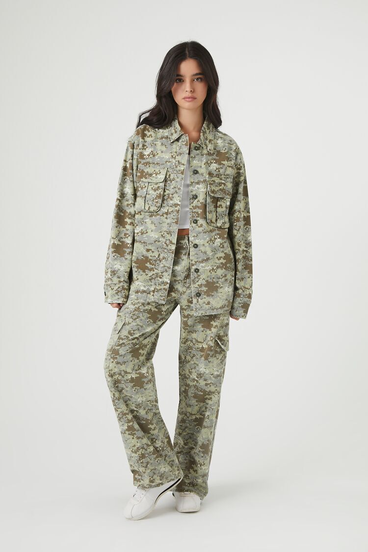 Floerns Women's Camo Print Asymmetrical Waist Flap Pocket Hip Hop Cargo  Pants Army Green XS at Amazon Women's Clothing store