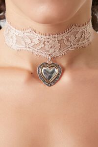 Eyelash Lace Heart Choker, image 2