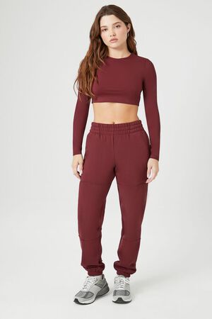 Buy FOREVER 21 Women Burgundy Lace Crop Top - Tops for Women 1586278