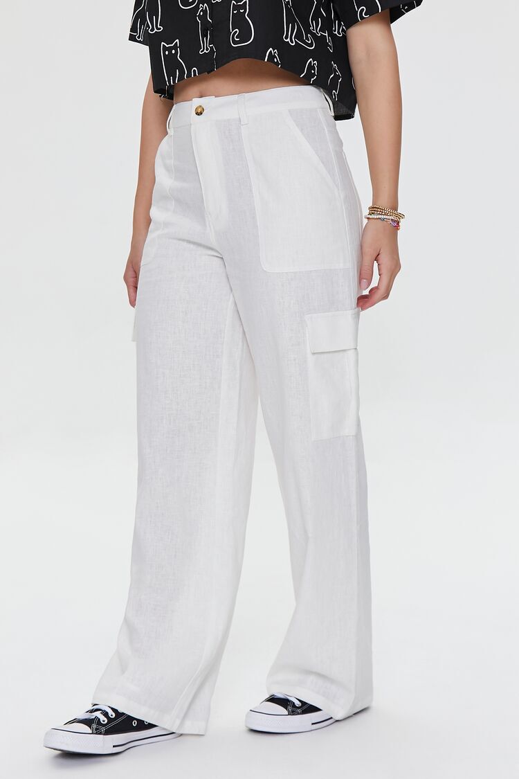 Forever 21 Women's Crochet Flare Pants in White Large | Vancouver Mall