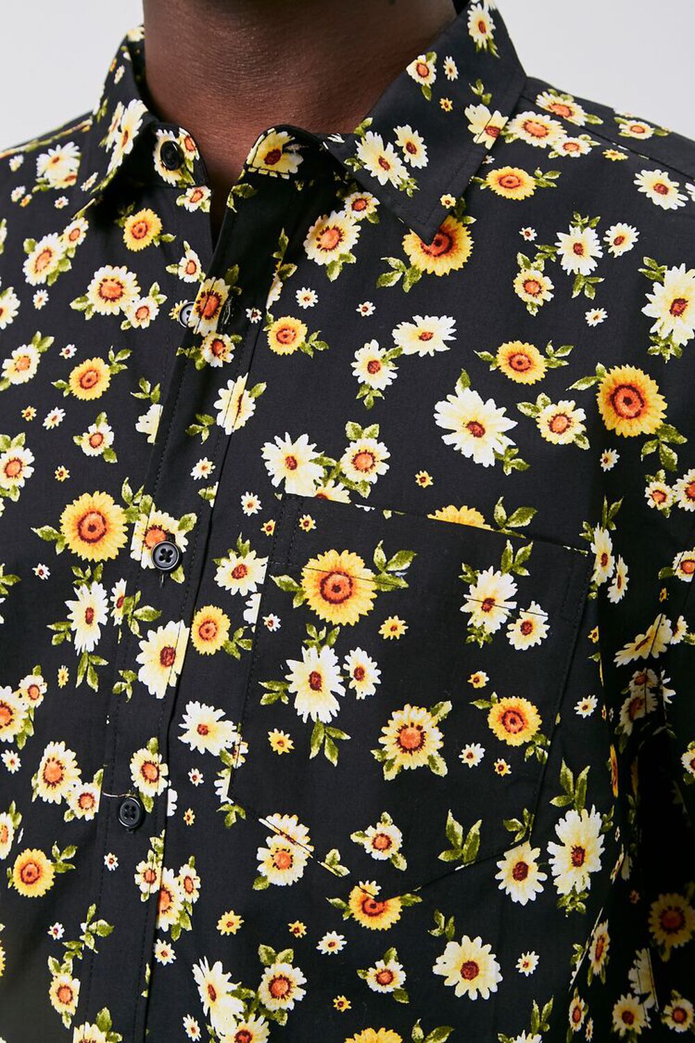 Fitted Daisy Print Shirt