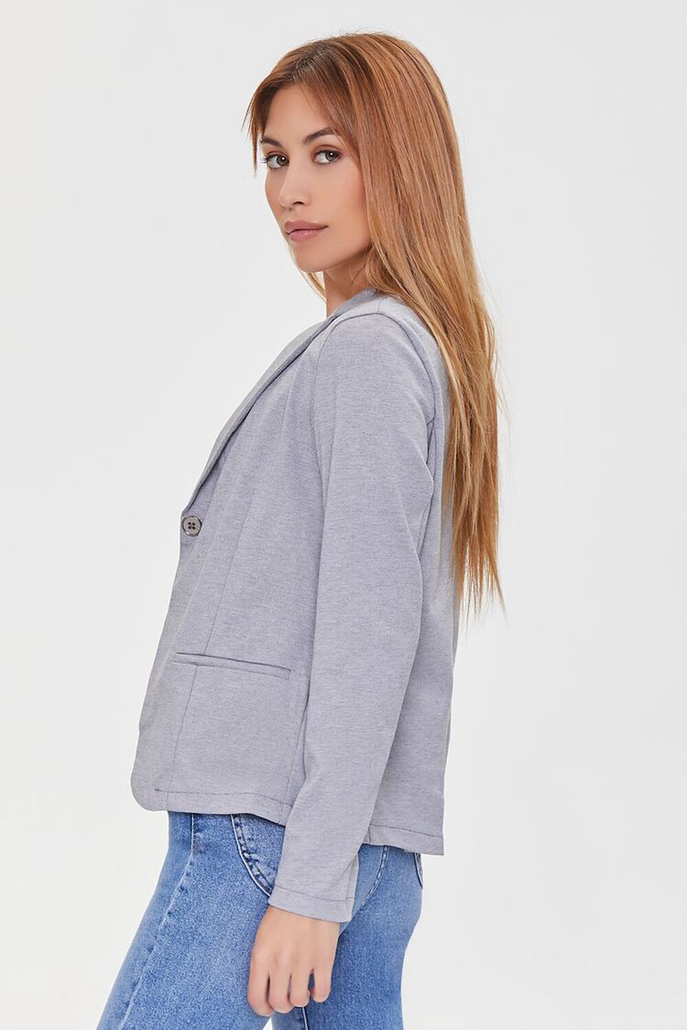 HEATHER GREY Notched Single-Breasted Blazer, image 2